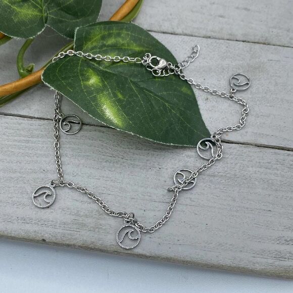 Stainless Steel Wave Anklet - Picture 1 of 3
